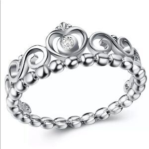 The Grace Kelly Sterling silver Princess ring w cubic zirconia sz 6